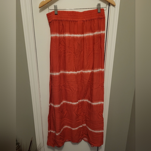 Chico's Tie Dye Tiers Flowy Maxi Skirt Size 4 Small Caliente Coral Chico's 0 - Picture 3 of 7